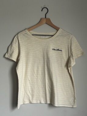 Lucky Brand "Wanderer" Embroidered Micro-Stripe Tee ✨